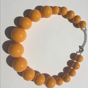 19” Yellow Chucky Bead Necklace- Statement Piece